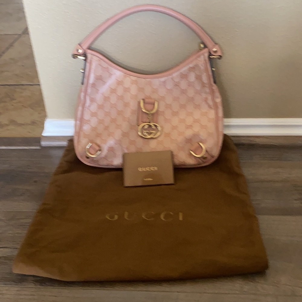 Authentic gucci pink hobo bag - Picture 1 of 8
